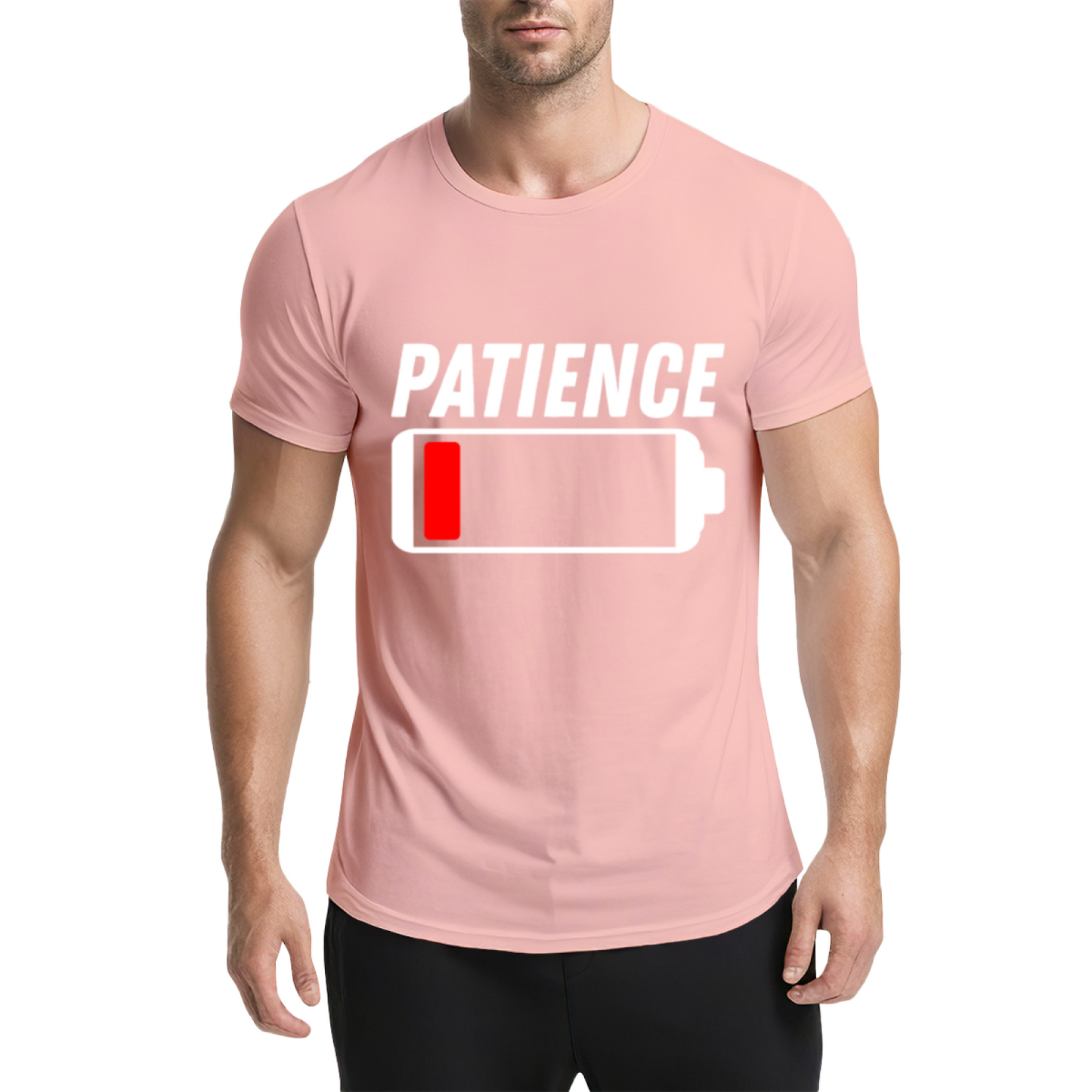 Low Battery Patience Funny Mood Graphic Grey T-Shirt
