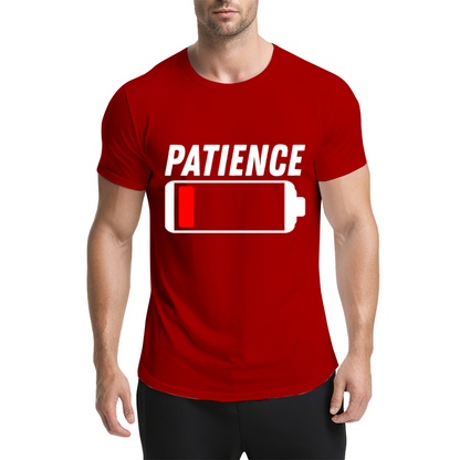 Low Battery Patience Funny Mood Graphic Grey T-Shirt