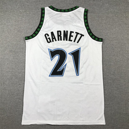 Men's Minnesota Timberwolves Kevin Garnett #21 White 1997/98 Hardwood Classics Swingman Jerseys