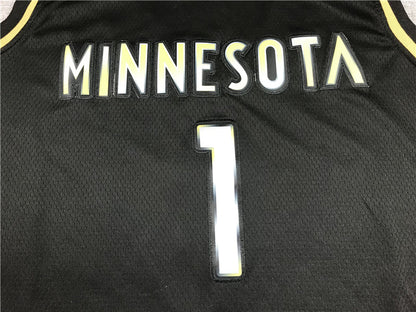 Men's Minnesota Timberwolves Anthony Edwards #1 Black Swingman Jerseys