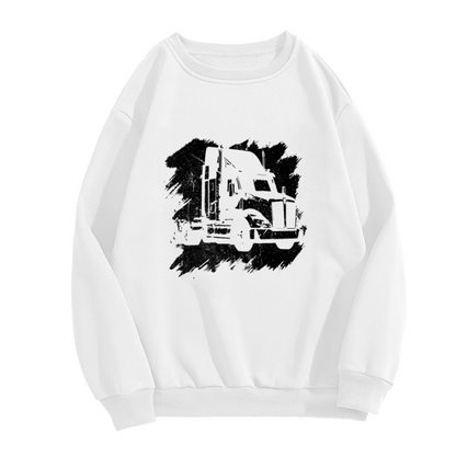 Distressed Big Rig Truck Vintage Graphic Crewneck Sweatshirt