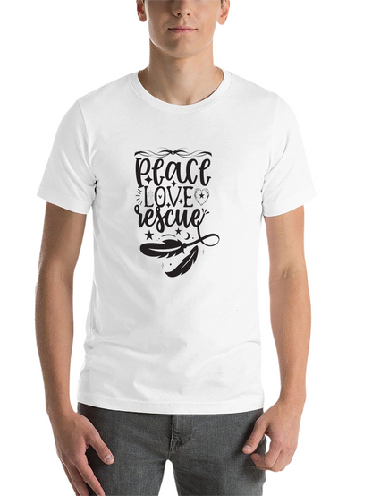 Peace Love Rescue Graphic Tee - Unisex Black Shirt
