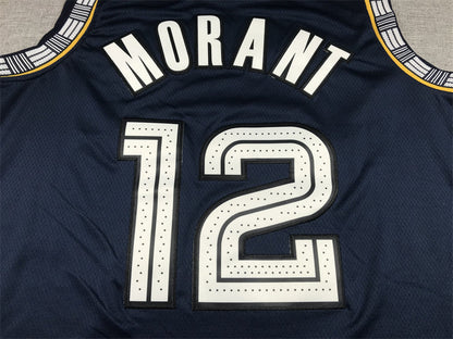 Men's Memphis Grizzlies Ja Morant #12 Navy City Edition Classic Jerseys