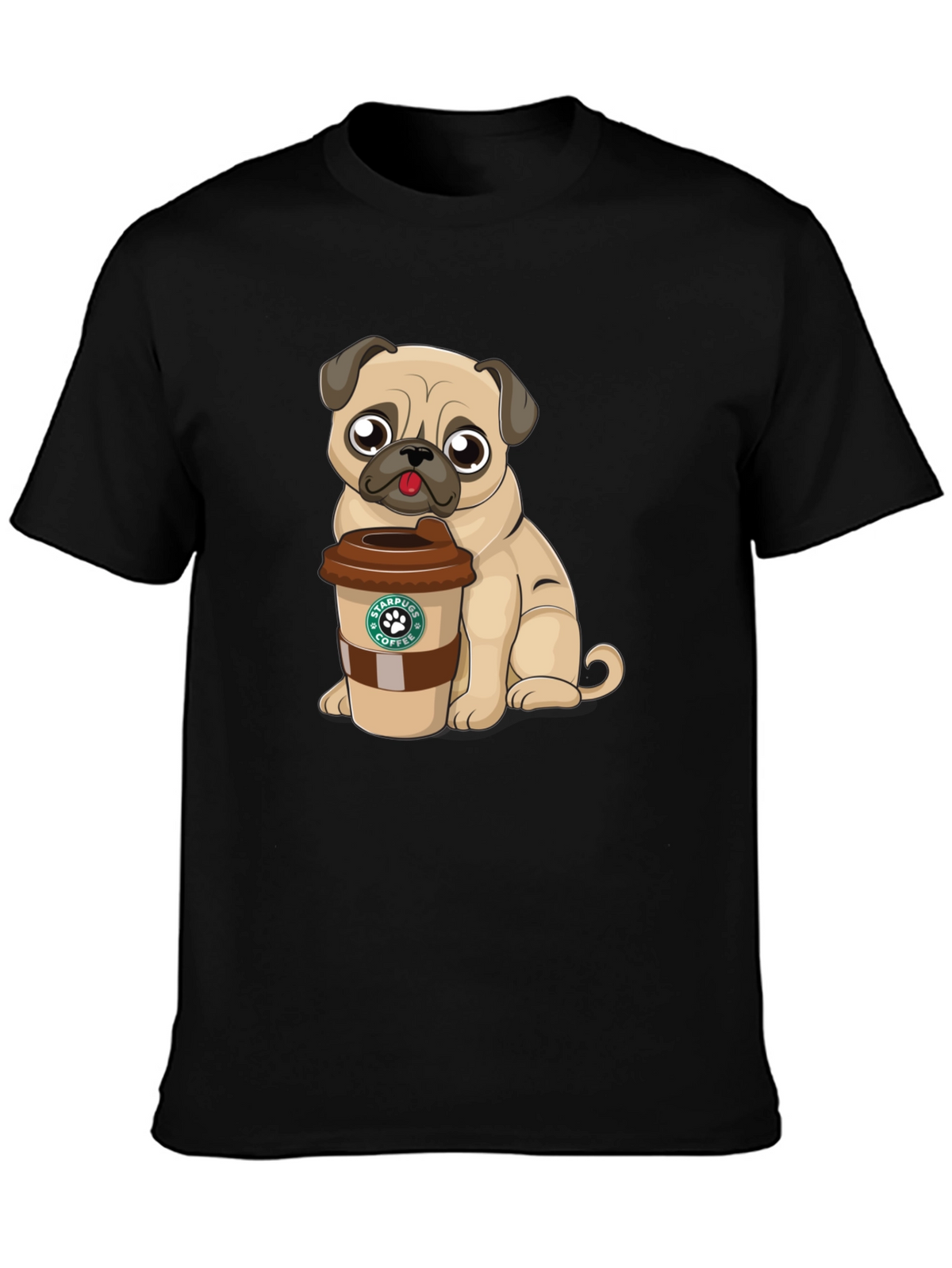 Pug Coffee Lover Graphic T-Shirt