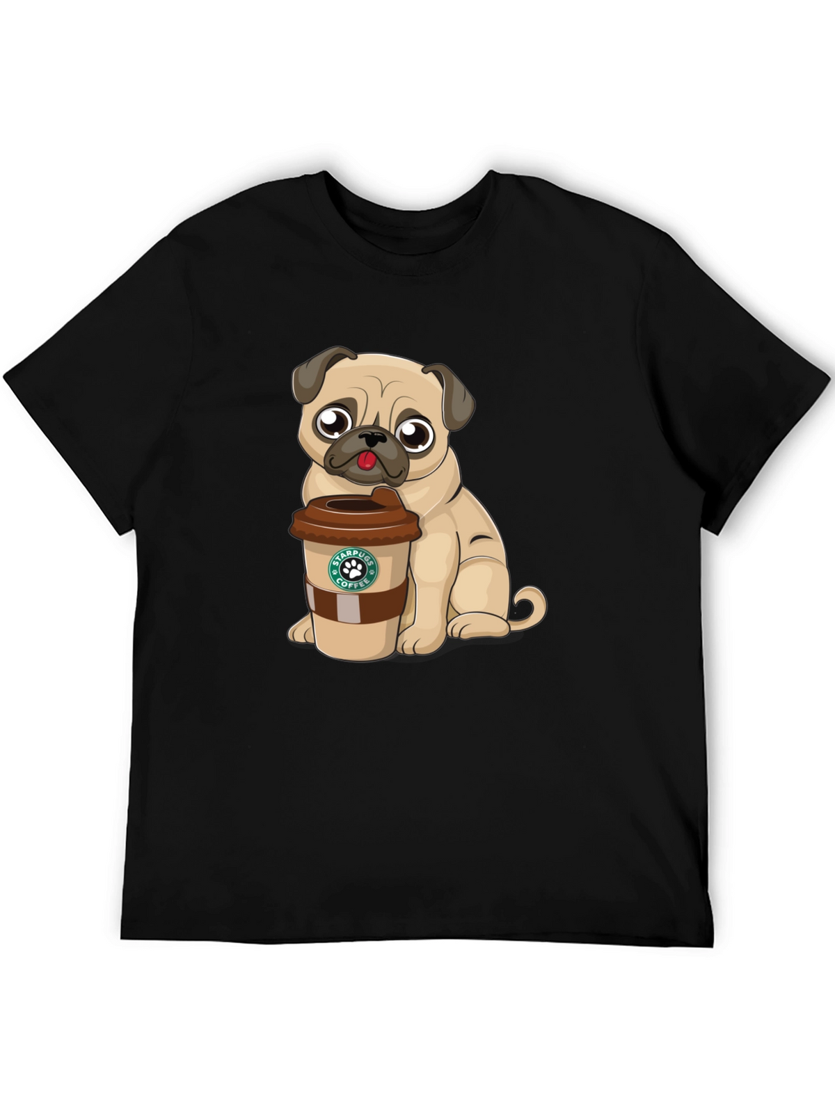 Pug Coffee Lover Graphic T-Shirt