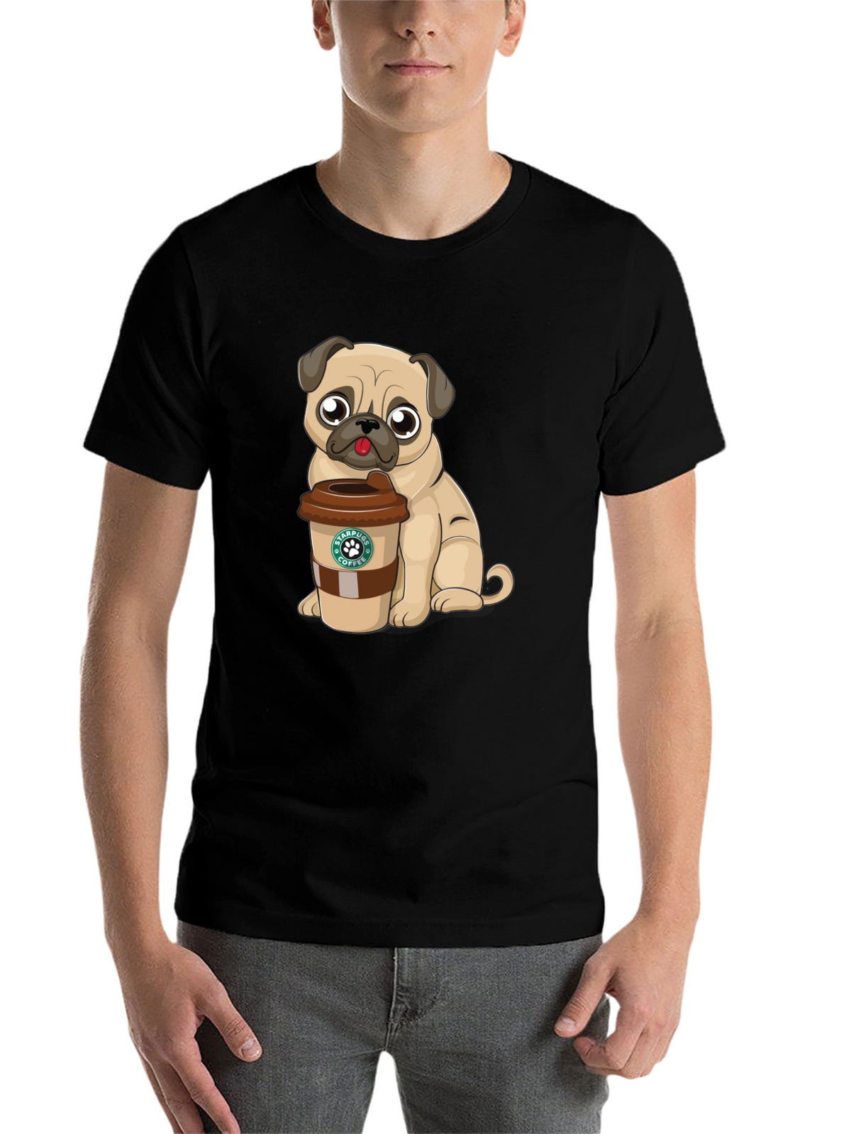 Pug Coffee Lover Graphic T-Shirt