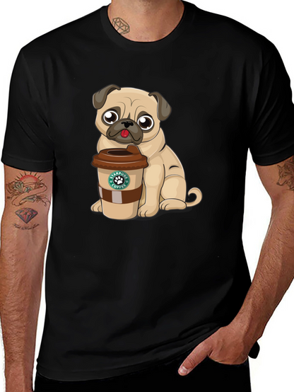 Pug Coffee Lover Graphic T-Shirt