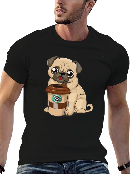 Pug Coffee Lover Graphic T-Shirt