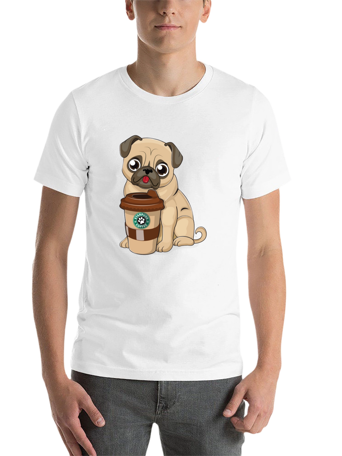 Pug Coffee Lover Graphic T-Shirt