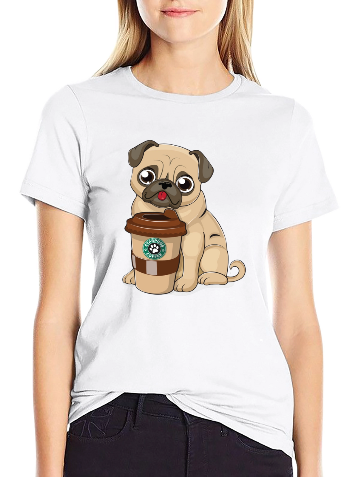 Pug Coffee Lover Graphic T-Shirt