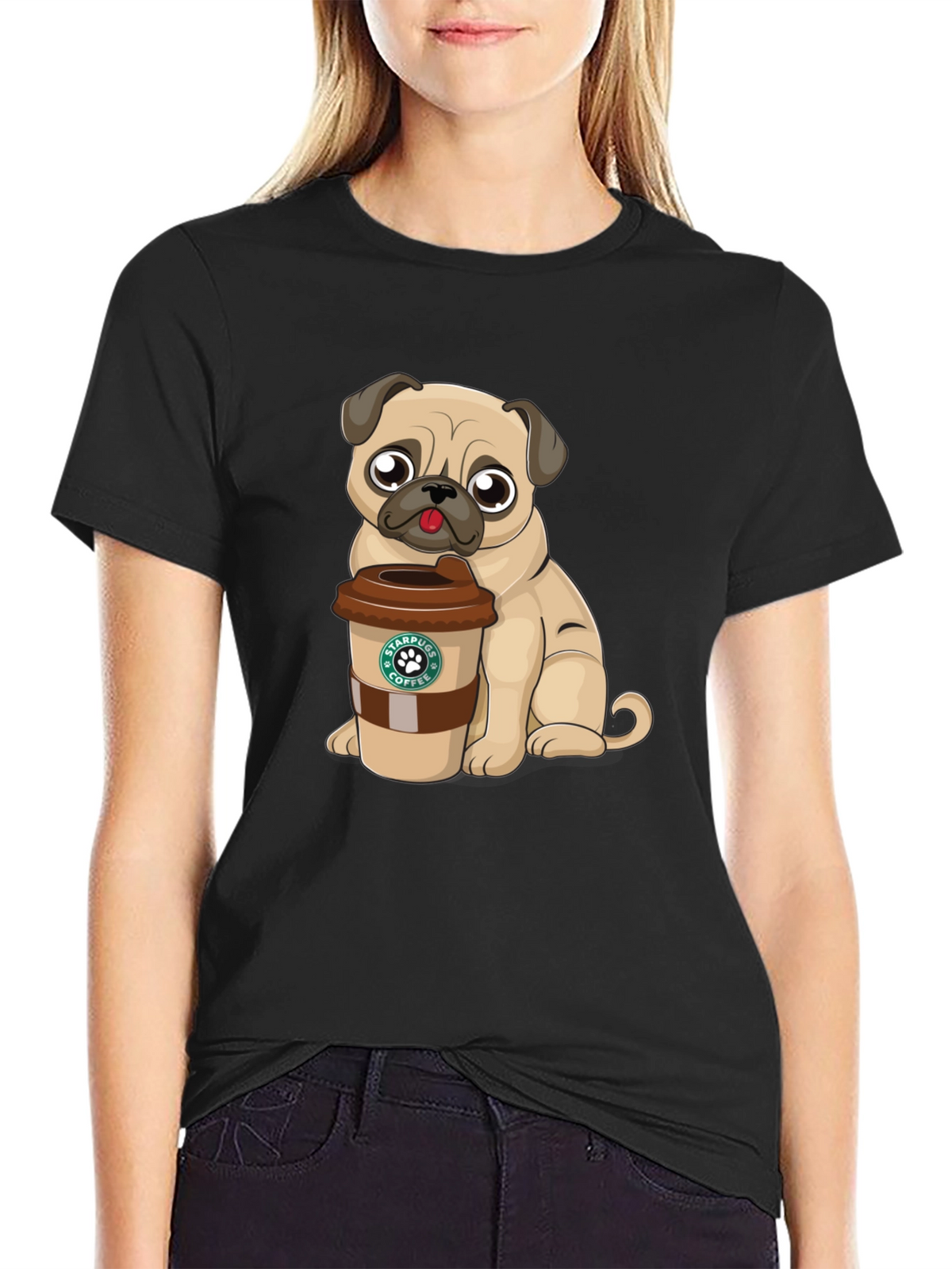 Pug Coffee Lover Graphic T-Shirt