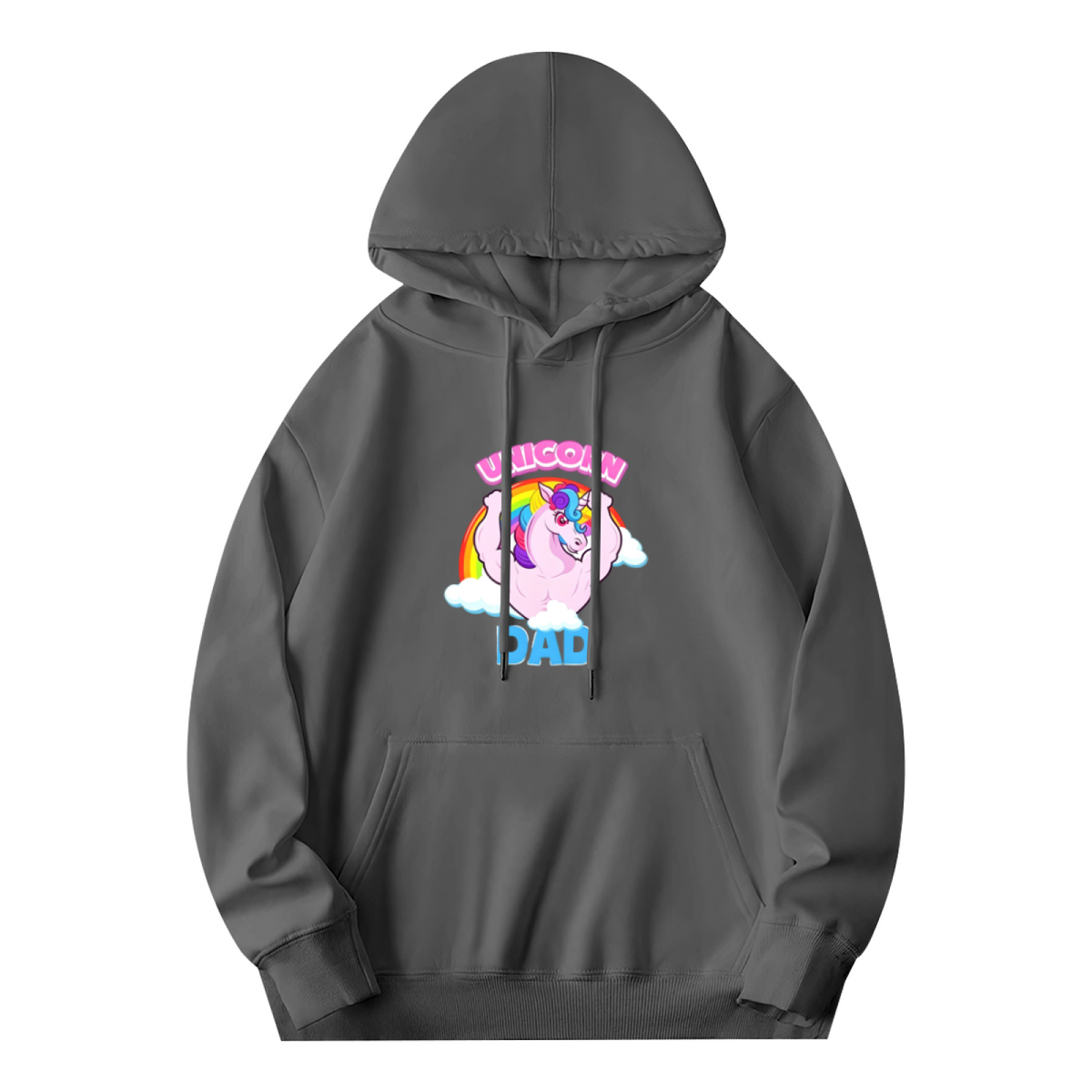 Muscular Unicorn Dad Funny Rainbow Hoodie