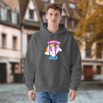 Muscular Unicorn Dad Funny Rainbow Hoodie