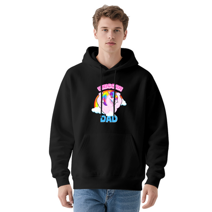 Muscular Unicorn Dad Funny Rainbow Hoodie