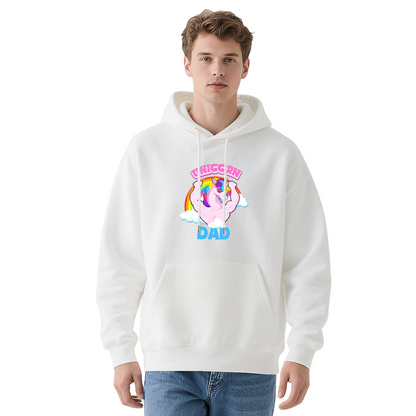 Muscular Unicorn Dad Funny Rainbow Hoodie