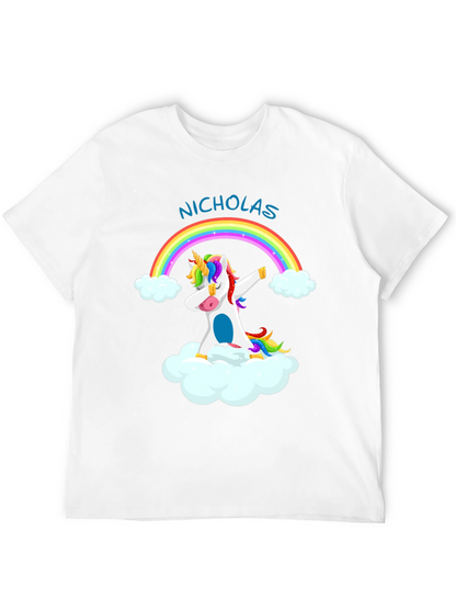 Nicholas Unicorn Dab Rainbow T-Shirt