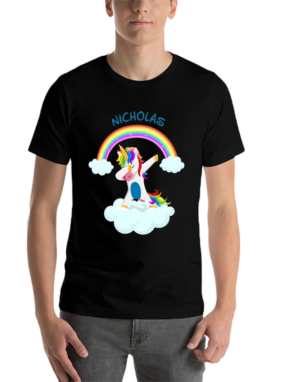 Nicholas Unicorn Dab Rainbow T-Shirt