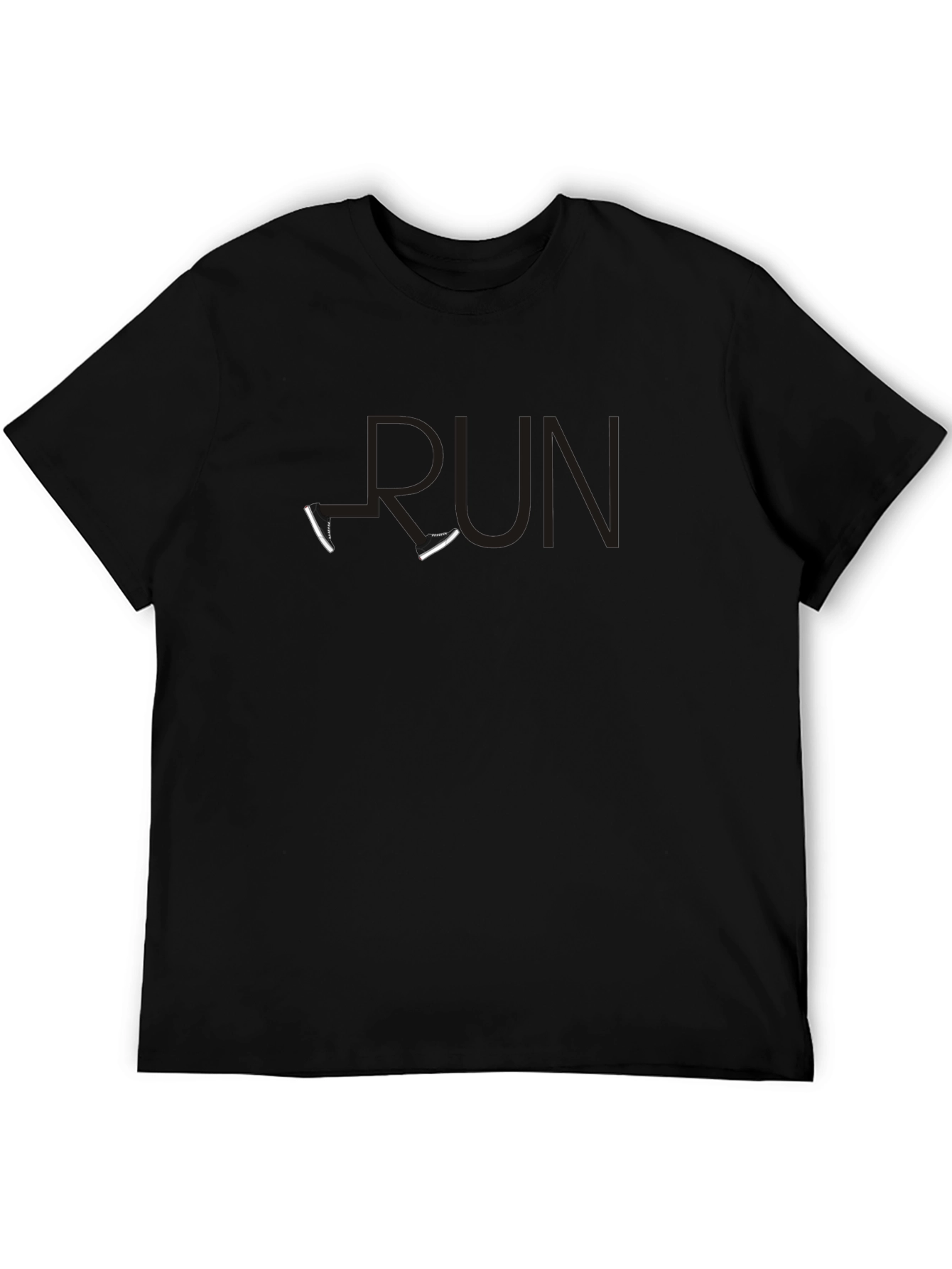 Black RUN T-Shirt with Shoe Accents