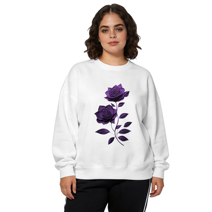 Gorgeous Purple Glitter Rose Art Print Crewneck Sweatshirt