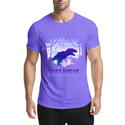 Papaaurus Dinosaur Father's Day Purple Graphic Tee