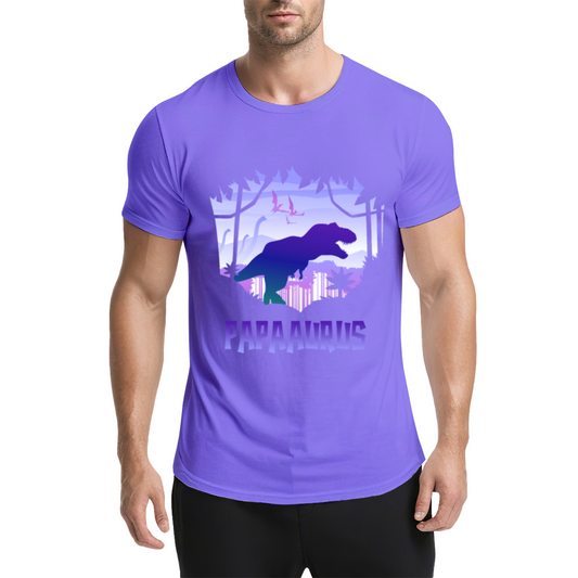 Papaaurus Dinosaur Father's Day Purple Graphic Tee