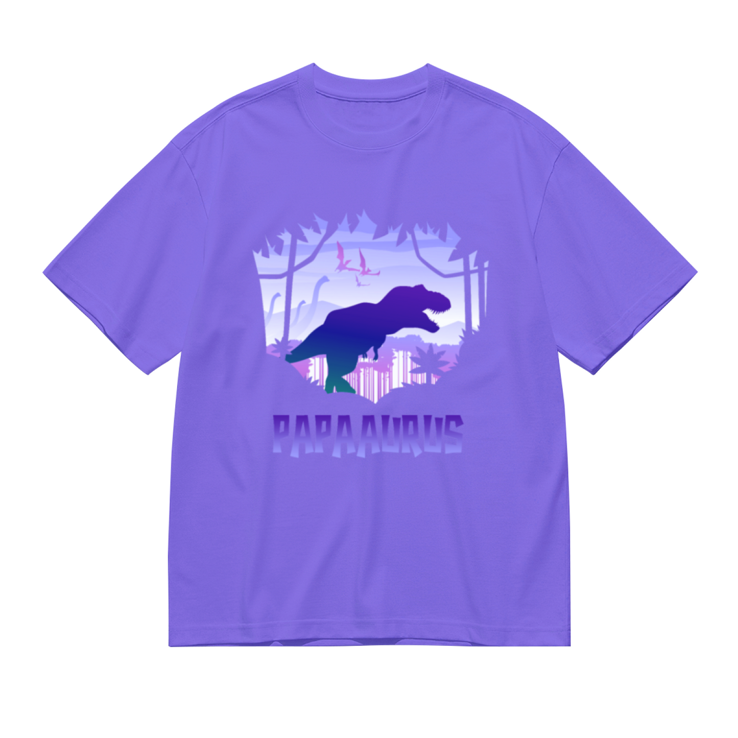 Papaaurus Dinosaur Father's Day Purple Graphic Tee