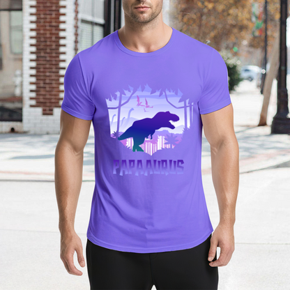 Papaaurus Dinosaur Father's Day Purple Graphic Tee