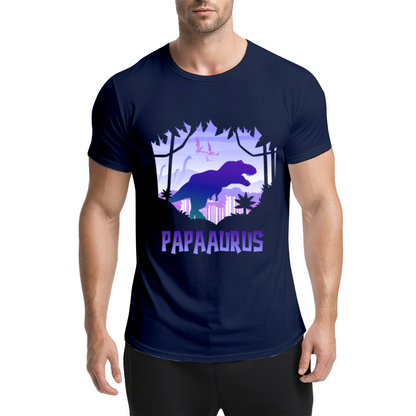 Papaaurus Dinosaur Father's Day Purple Graphic Tee