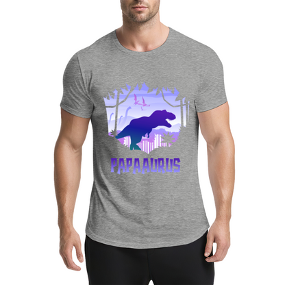 Papaaurus Dinosaur Father's Day Purple Graphic Tee