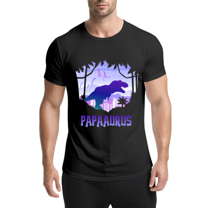Papaaurus Dinosaur Father's Day Purple Graphic Tee