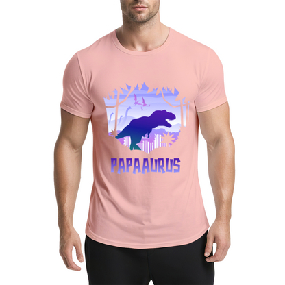 Papaaurus Dinosaur Father's Day Purple Graphic Tee