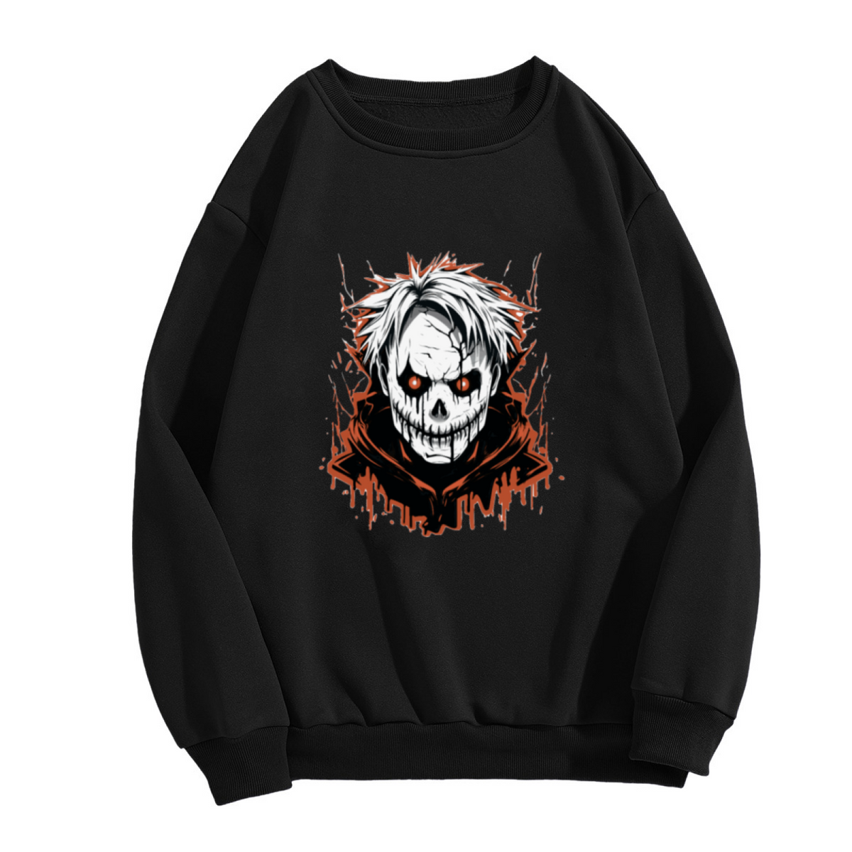 Scary Skull Anime Horror Style Crewneck Sweatshirt