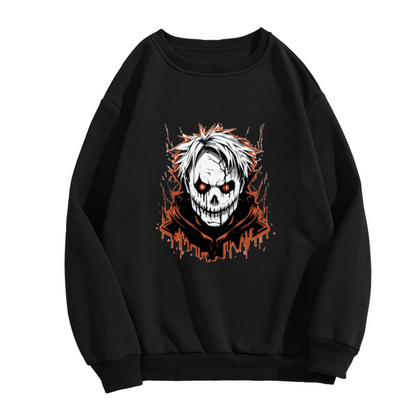 Scary Skull Anime Horror Style Crewneck Sweatshirt