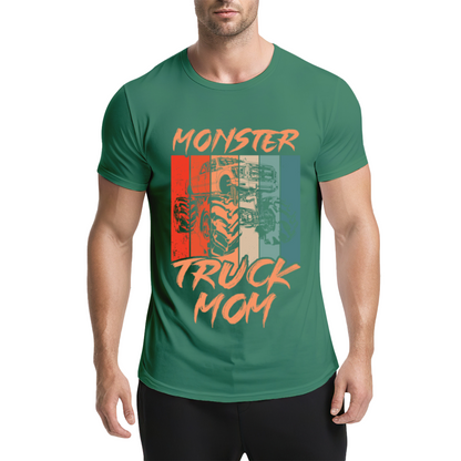 Retro Vintage Monster Truck Mom Orange Graphic T-Shirt