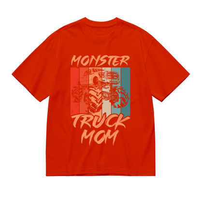 Retro Vintage Monster Truck Mom Orange Graphic T-Shirt