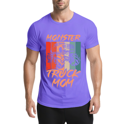 Retro Vintage Monster Truck Mom Orange Graphic T-Shirt