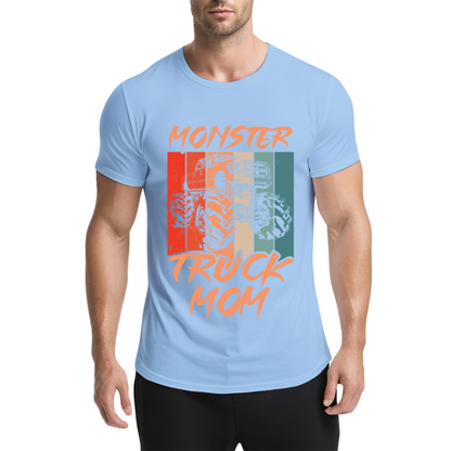 Retro Vintage Monster Truck Mom Orange Graphic T-Shirt