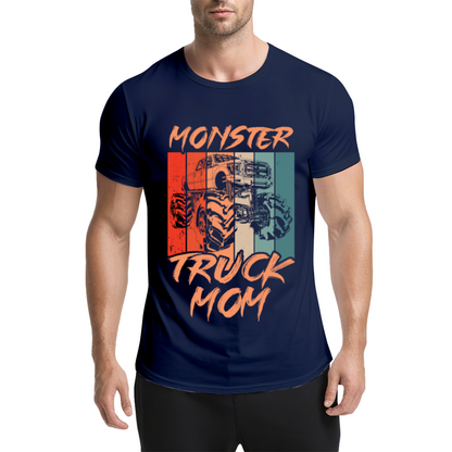 Retro Vintage Monster Truck Mom Orange Graphic T-Shirt