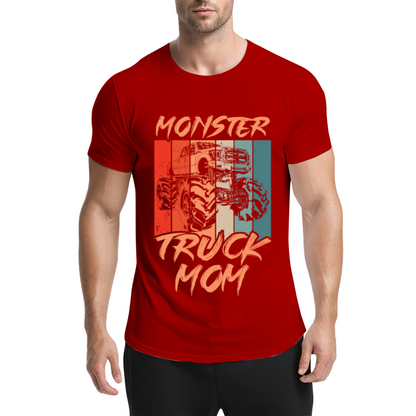 Retro Vintage Monster Truck Mom Orange Graphic T-Shirt