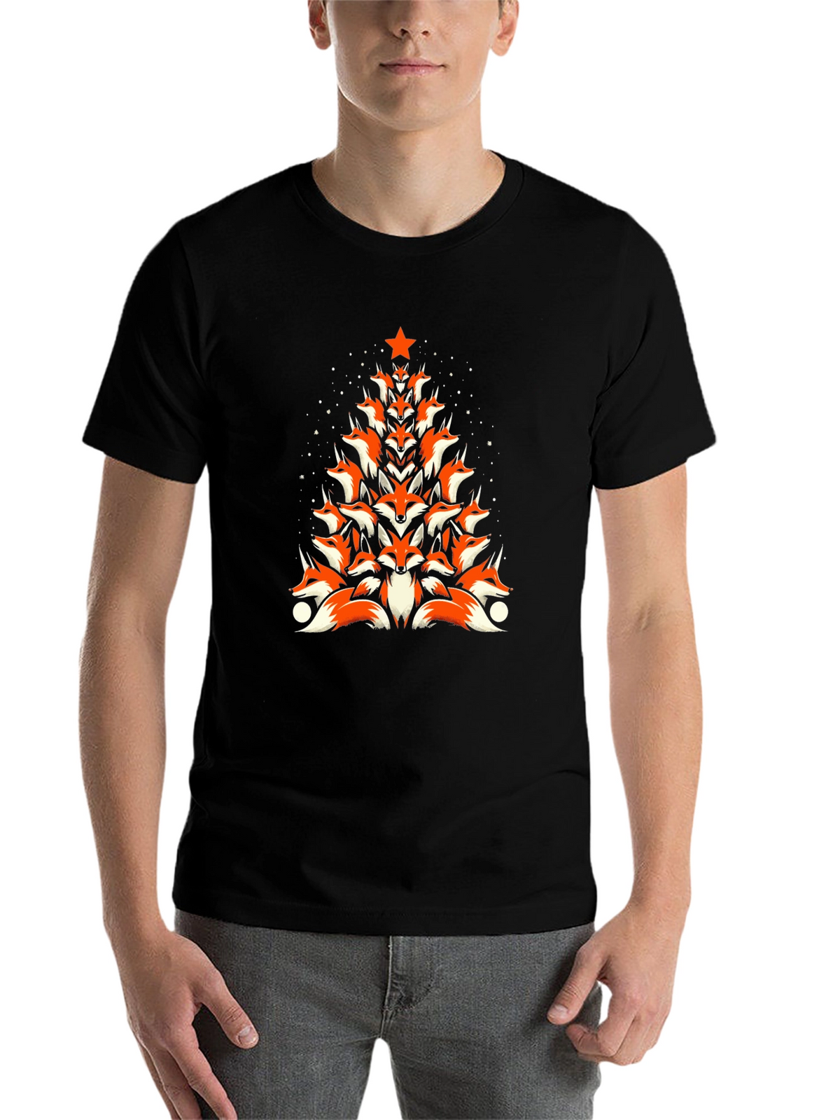 Fox Christmas Tree T-Shirt - Holiday Novelty Tee