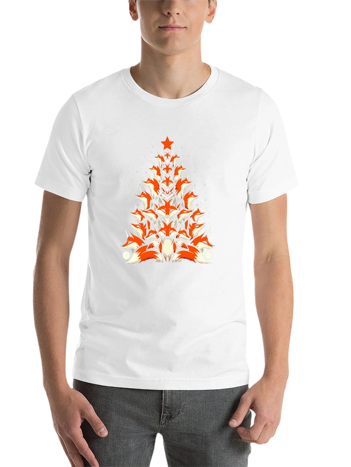 Fox Christmas Tree T-Shirt - Holiday Novelty Tee