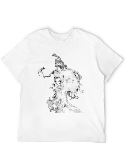 Mens Black Graphic Print Crew Neck T-Shirt