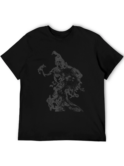 Mens Black Graphic Print Crew Neck T-Shirt