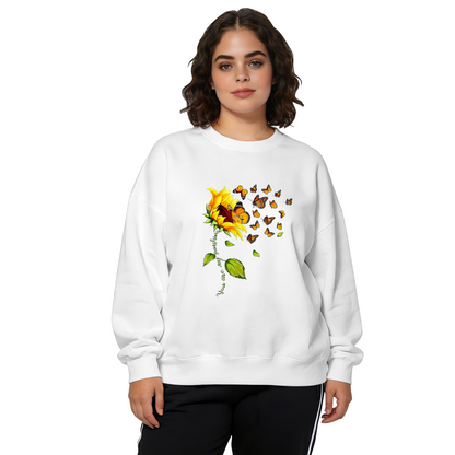Sunflower And Butterfly You Are My Sunshine Graphic Crewneck Sweatshirt