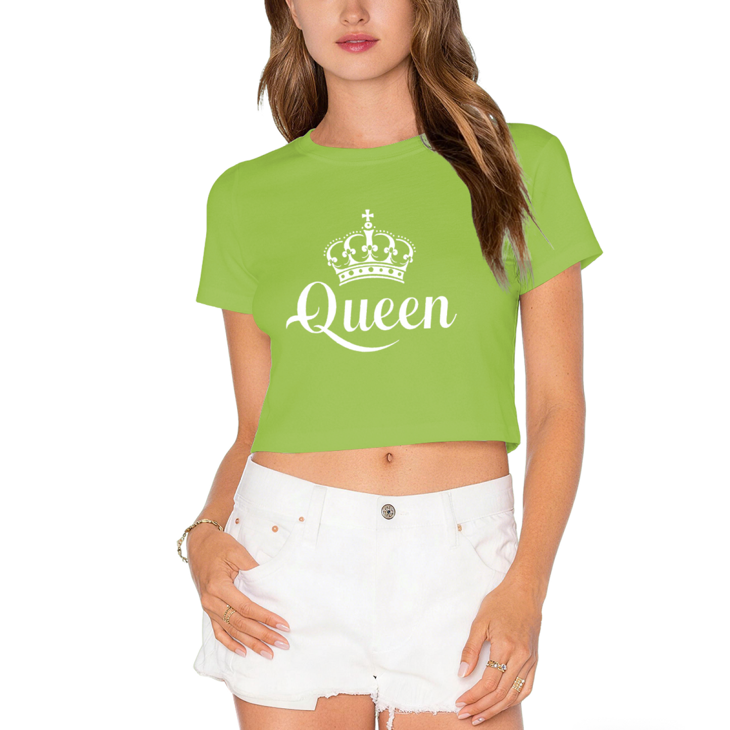 Royal Queen Crown Red Y2K Crop Tee