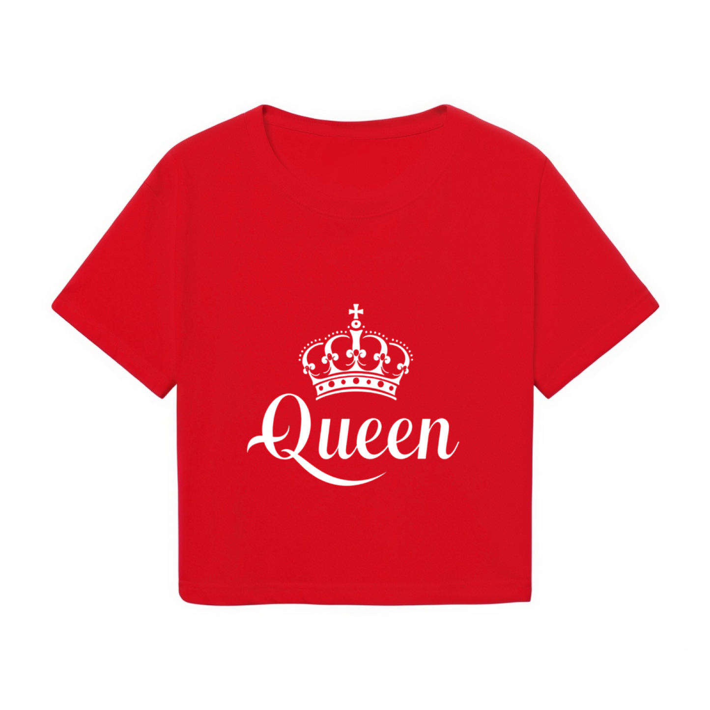 Royal Queen Crown Red Y2K Crop Tee