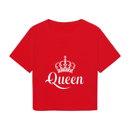 Royal Queen Crown Red Y2K Crop Tee