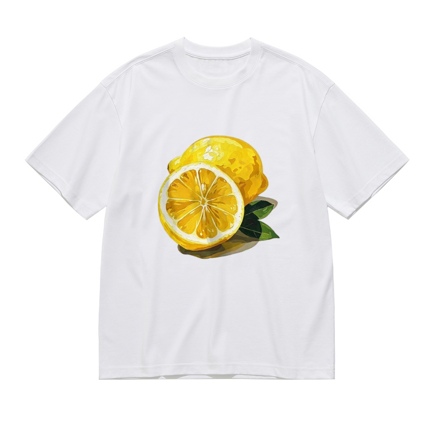 Zesty Hand-Painted Lemon Summer Plus Size Tee