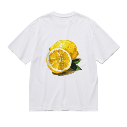 Zesty Hand-Painted Lemon Summer Plus Size Tee