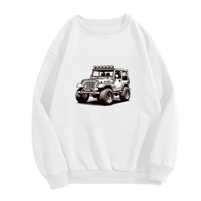 Retro Off?Road Jeep Adventure Graphic Crewneck Sweatshirt